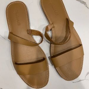 Madewell-The Boardwalk Double-Strap Slide Sandal, Color Desert Camel, Size 9